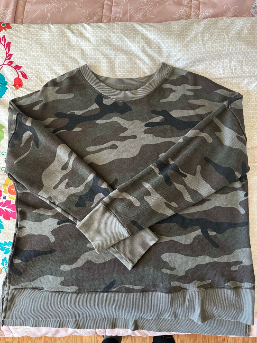 No Boundaries Gray Knit Pullover Camo Sweatshirt Juniors/Girls Size L (12-14 - Picture 6 of 11